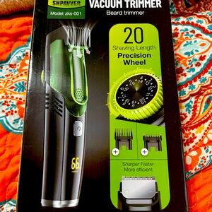 Vacuum Beard Trimmer for Men, Rechargeable Mustache Trimmer